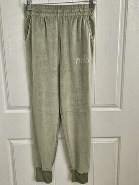NWT NIKE Girls Oil Green Velour Slim Fit Joggers, Pants